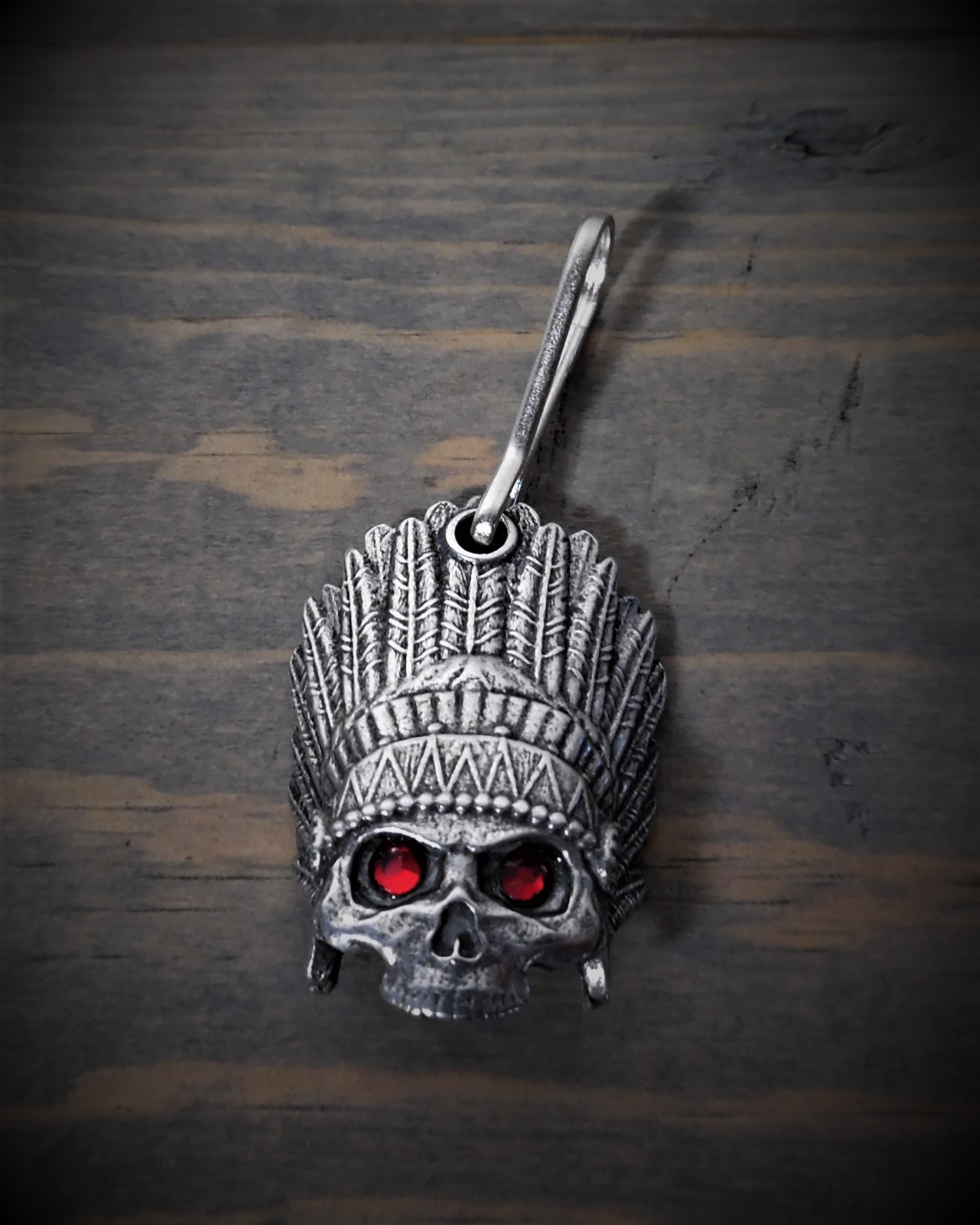 Skull Upwing Diamond - Pewter - Motorcycle Gremlin Bell - Made In